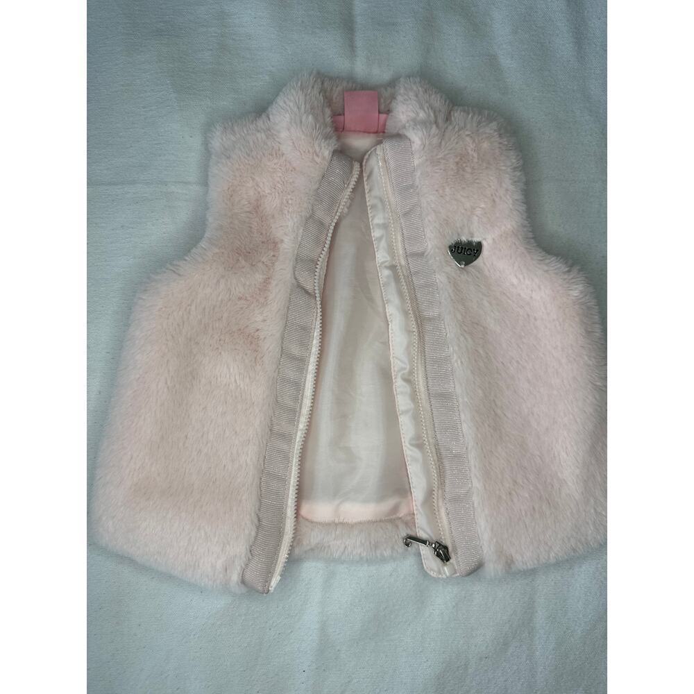 Juicy Couture 12M Baby Girl Faux Fur Vest - Soft Pink
